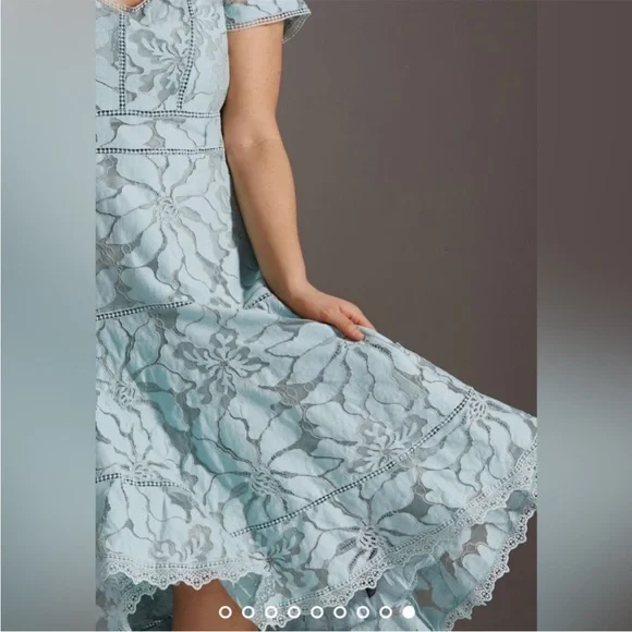 Anthropologie By AnthropologieSlim Lace Maxi Dress in Blue Size 18W